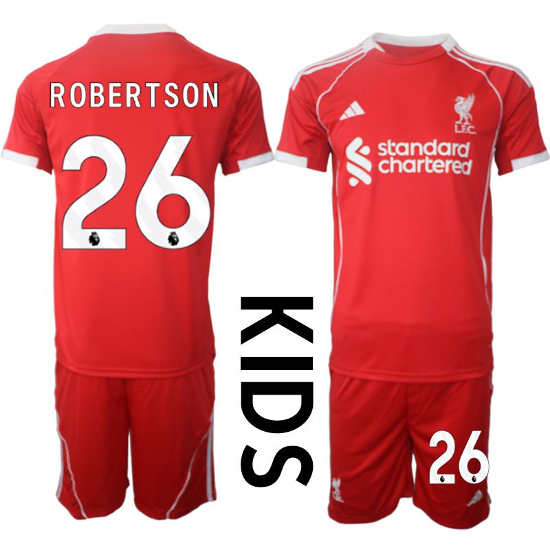 Youth 2025-2026 Season Club Liverpool home red 26 Soccer Jersey